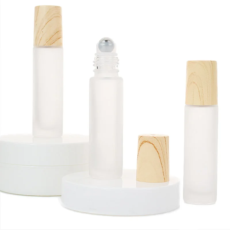 10 stücke 10ml ätherisches Öl Roller Flaschen Milchglas Roller Flaschen mit Edelstahl Kugeln für ätherische Öl Probe Flaschen