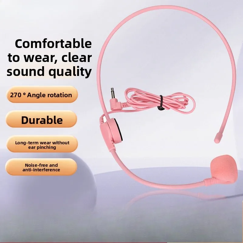 

Color Bee Amplifier Universal Microphone Class Rotatable Head Mounted Microphone Headset Thread