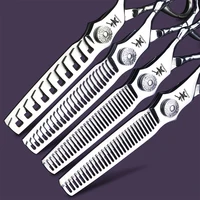 Tijeras plateadas para el cabello con mango muscular de 6 pulgadas para peluqueros, tijeras para cortar y adelgazar de varios tamaños