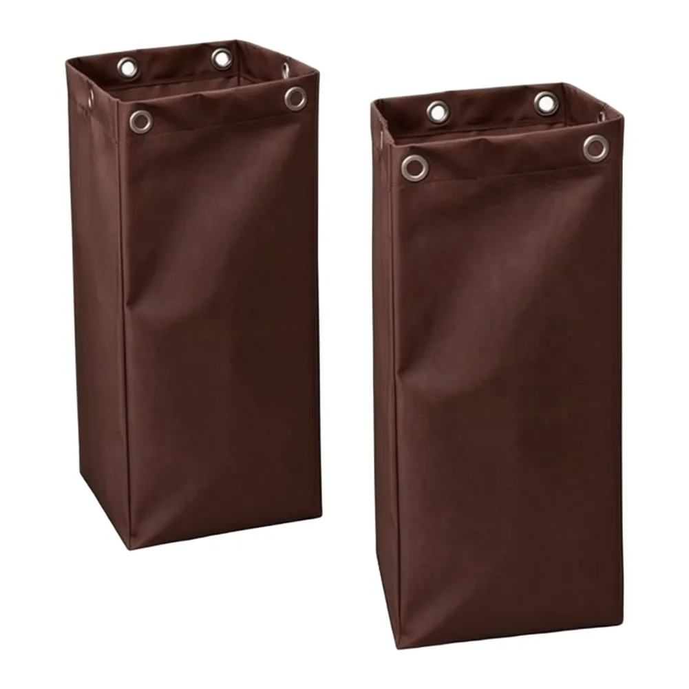 23 Gallon Reusable Cleaning Cart Trash Bag Set 2 pcs for Double Layer Oxford Cloth PVC 16 x 11 x 27 inches for Janitor Carts