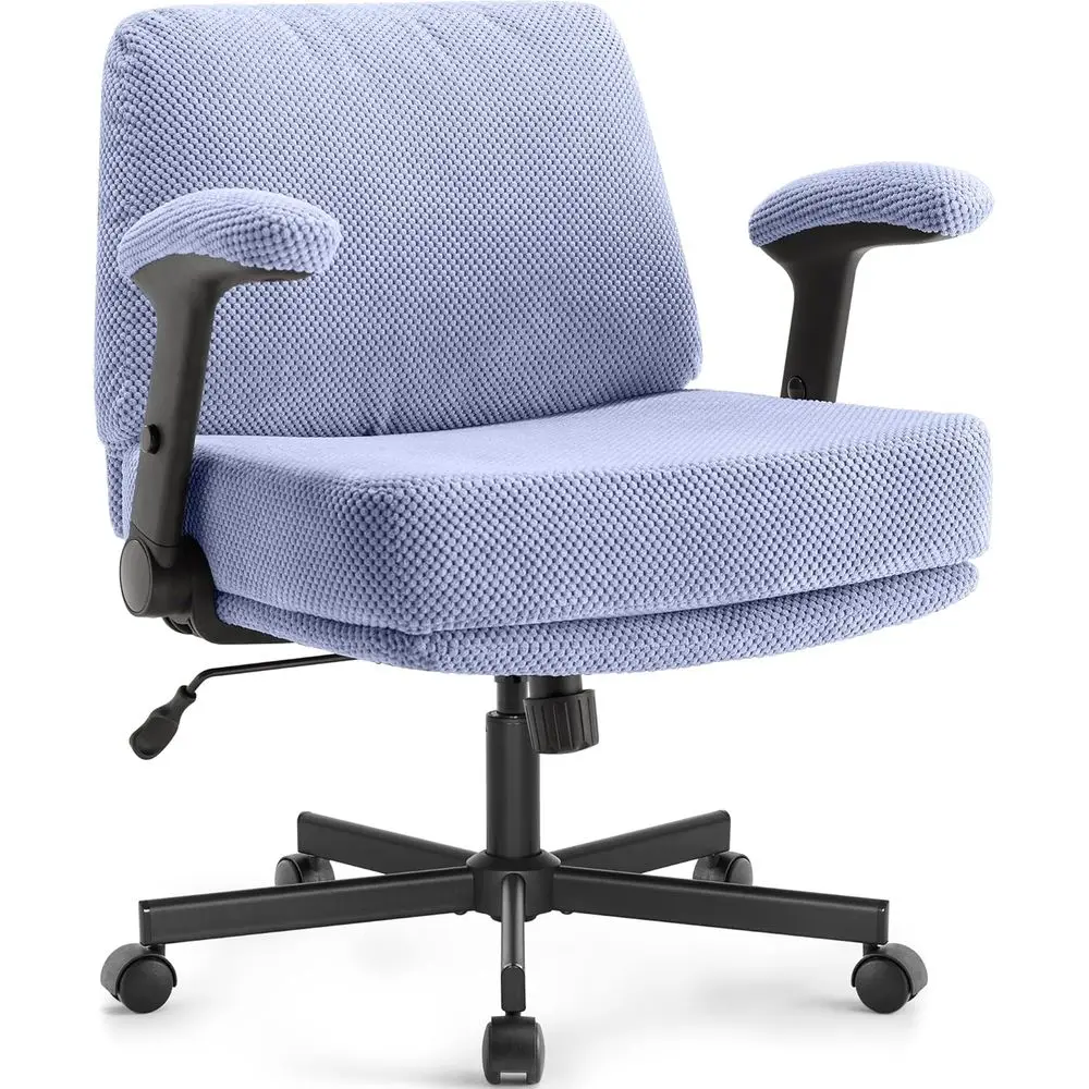 

Офисное кресло Criss Cross на колесиках с откидными подлокотниками – широкое, мягкое тканевое поворотное кресло для дома, спальни, с возможностью индивидуальной настройки