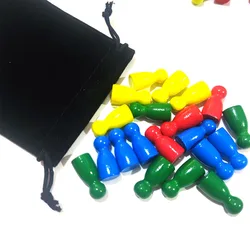 40Pcs with bag Wooden Chess Pieces, 25mm*12mm Wood Pawn/Chess Checker Tokens for Board Games Accessories