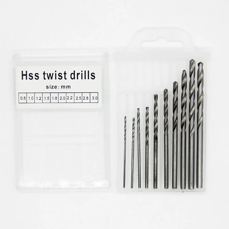 10/20pcs set 0.3mm-1.6mm Mini High Speed Steel Twist Drill Bit Set Micro HSS drill bit set with Case