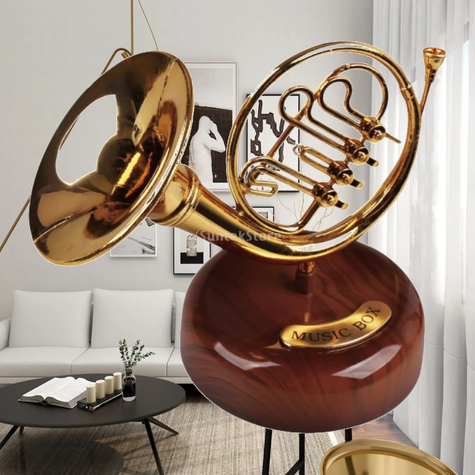 Saxophone Music Box Artwork Centerpiece Housewarming Gift Collections Home Decor for Parties Bedroom Table Living Room Entrance