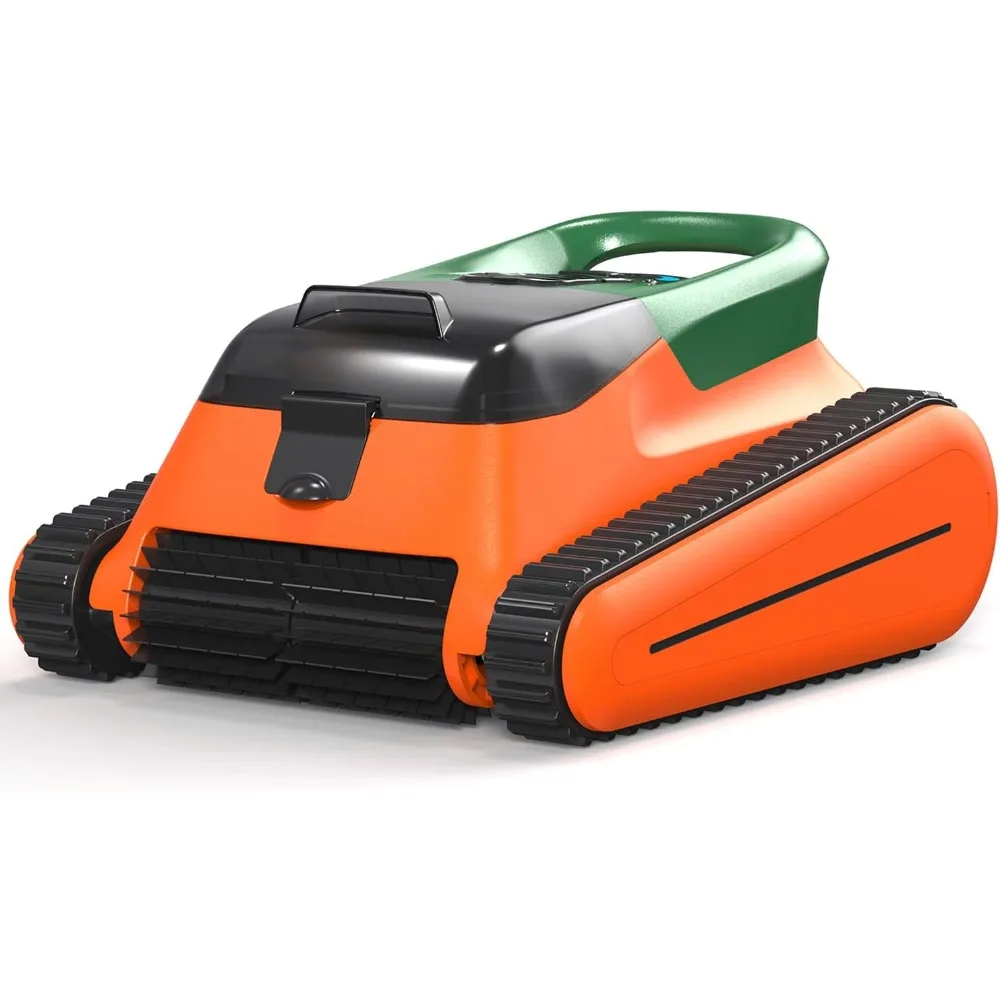 Upgraded 3.0 Pool Vacuum for Above Ground Pool,150-Min Runtime, Robotic Pool Cleaner for Wall Climbing, Self-Parking(Orange)