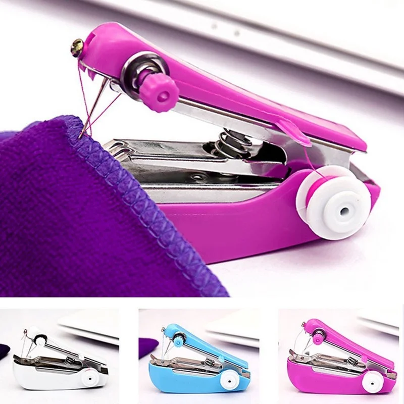 Portable Sewing Machine Mini Sewing Machine Small Cute Household Portable Simple Sewing Clothes Schoolbag Hat Scarf Save Time