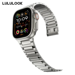 Lululook-Grade 4 Banda de titânio para Apple Watch Ultra, 49mm Band, Strap com fecho magnético, iWatch Ultra 2/1