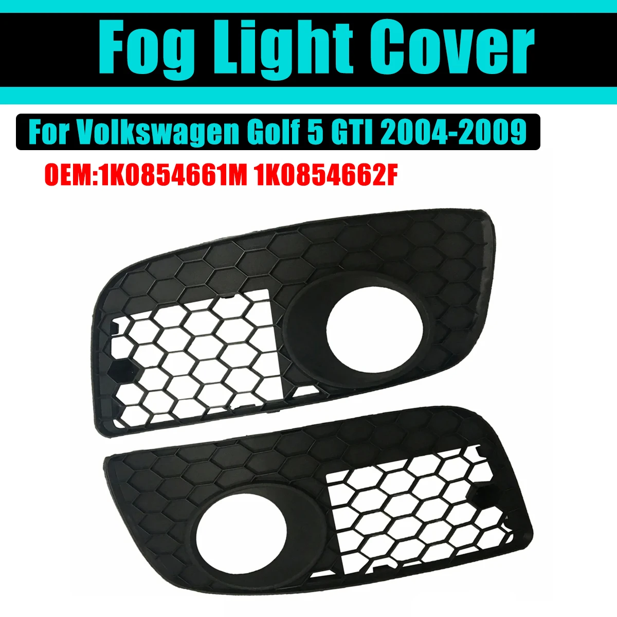 

Fog Light Bezel Cover For VW Volkswage Golf MK5 Jetta GTI 2004-2009 2005 Trim Lower Fog Lamp Car Front Bumper Grille Accessories