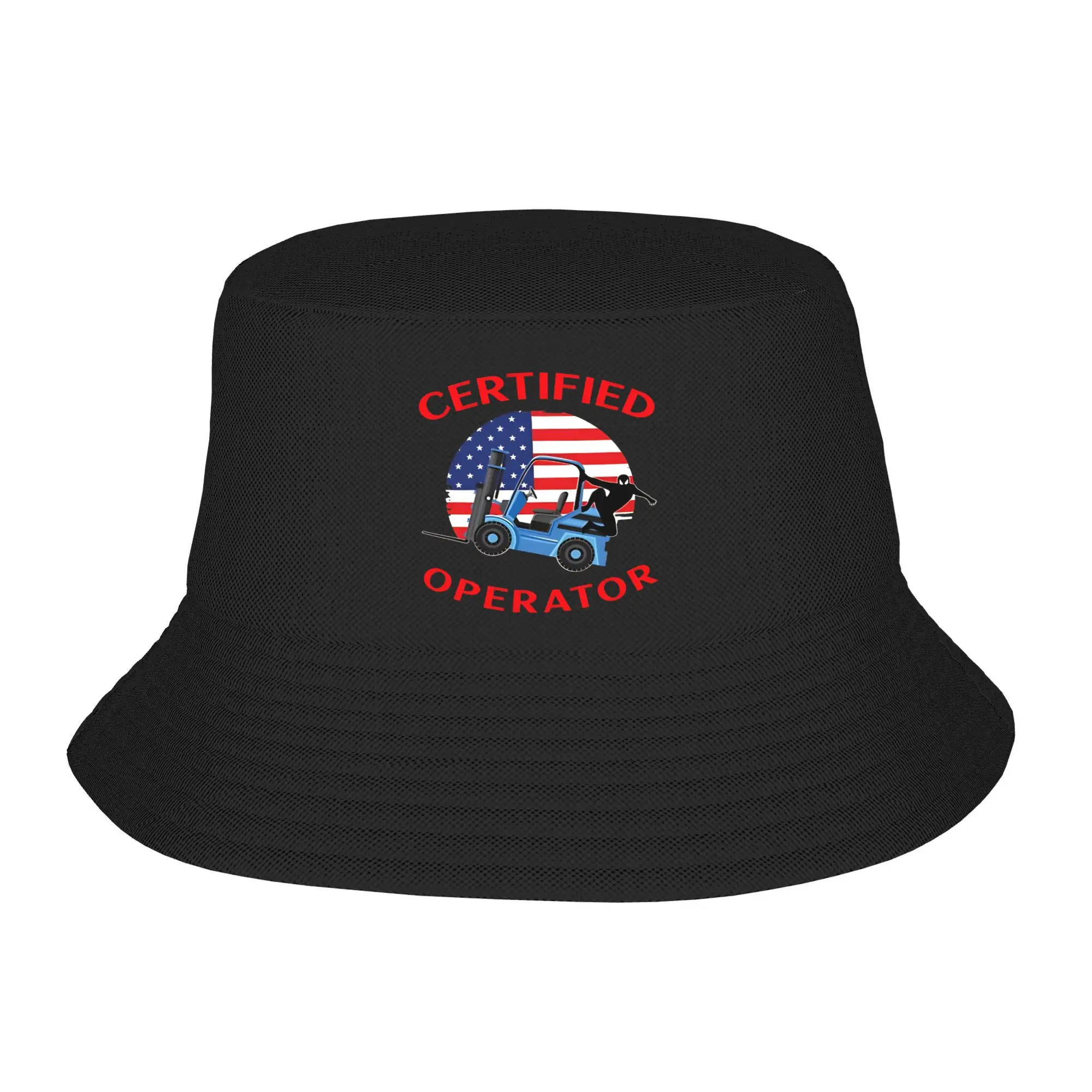 Couple Forklift Ninja Bucket Hat Certified Forklift Operator Foldable Fisherman Hats Summer Beach Travel Caps Sunscreen Hat