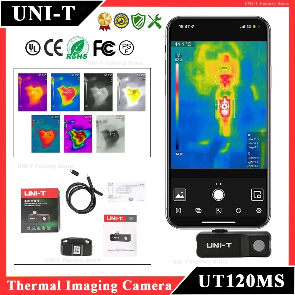 UNI-T UTi120MS UTi120Mobile Thermal Imaging Camera for Smartphone Android & iOS Infrared Thermal Imager Thermographic Camera