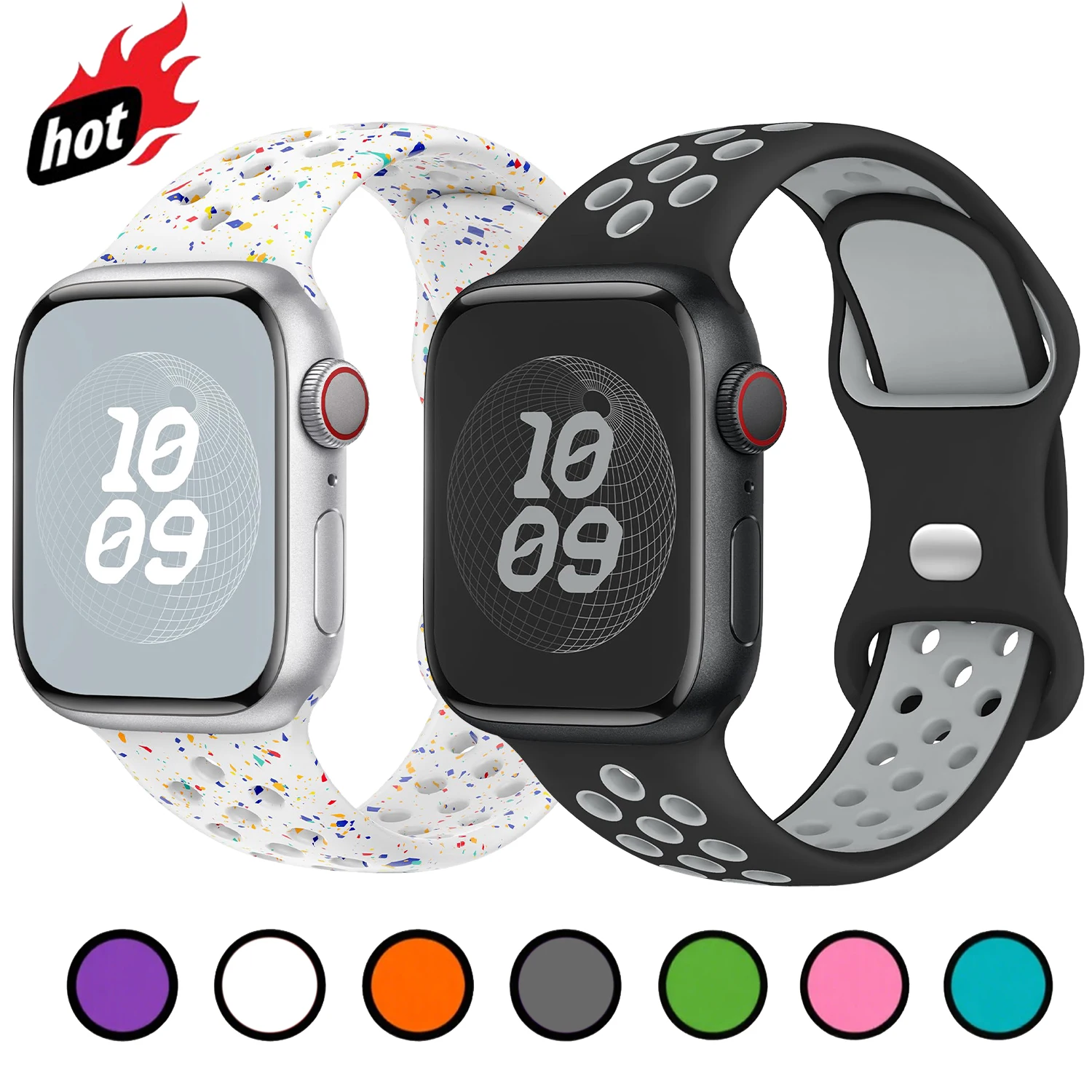 Armband für Apple Watch S11 46/42 mm 45 mm 41 mm Ultra 2 49 mm 40 mm 44 mm Sportarmband iWatch Serie 10 8 7 6 4 5 9 SE3 Silikonband