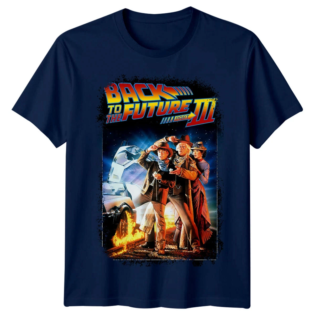 Back To The Future Part III T-Shirt Men 80s Cult Time Travel Western DeLorean Graphic Short Sleeve Retro Streetwear Fan Top