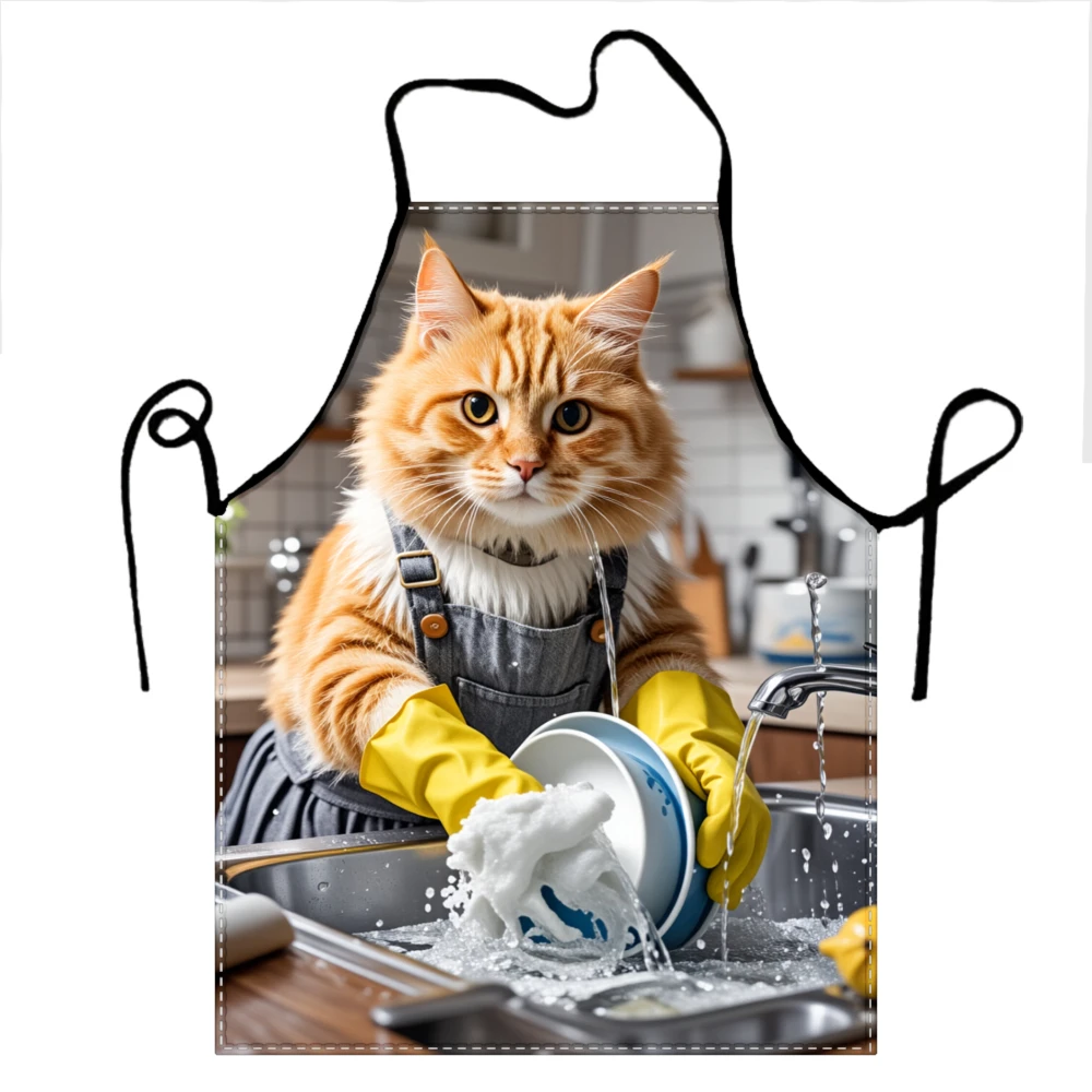 Home Cooking For Cats - Fartuch kuchenny z zabawnym motywem kota,