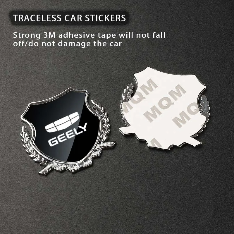 자동차 측면 수정 기호 Geely GX3 GX2 GX7 Pro Atlas Coolray Cross Emgrand C 액세서리 2023 2024 용 삼각형 금속 Sticke