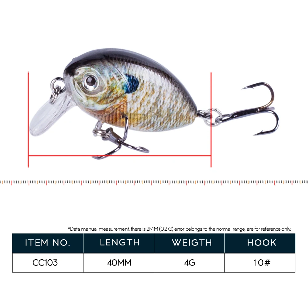 Mini cebo de manivela flotante, Señuelos de Pesca ruidosos para pececillos artificiales duros de agua dulce, Micro Wobbler Crankbait, 40mm, 4g, 5 piezas