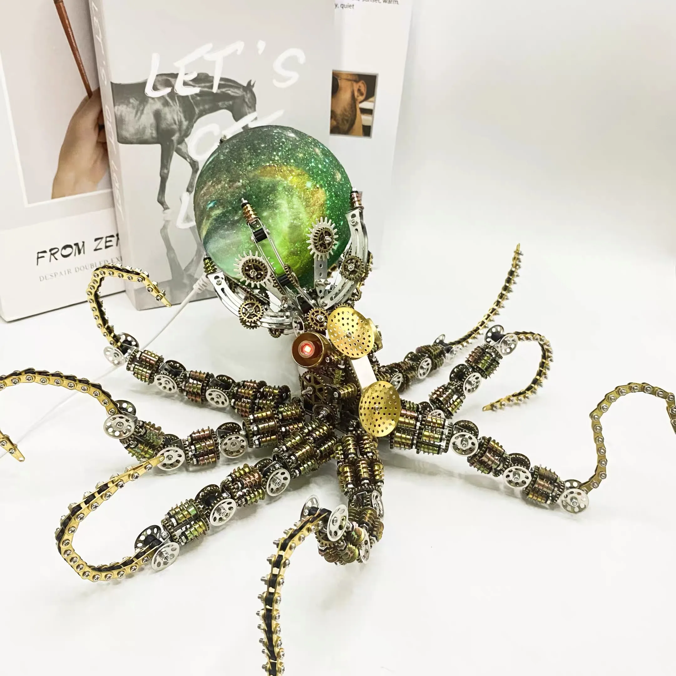 

Steam Punk Mechanical Octopus DIY Pure Handmade Precision Metal Assembly High-Difficulty Creative Puzzle Building Block Toy