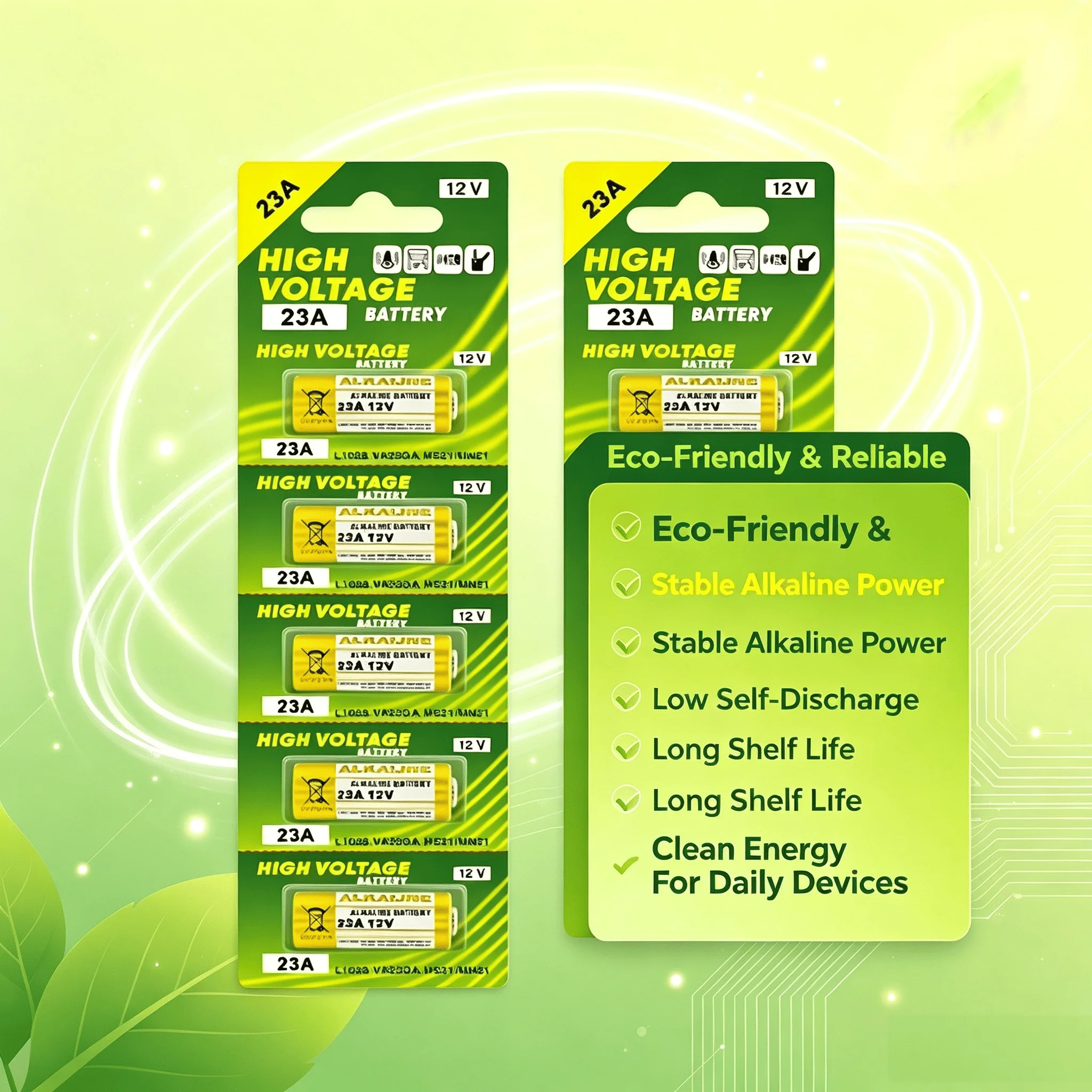 2‑100PCS A23 23A 12V Alkaline Battery MN21 V23GA GP23A LRV08 For Doorbell Remote Control Electric Toy
