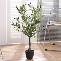 1PC simulation olive tree, indoor ground simulation tree simulation green plant, home and office decoration bonsai