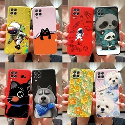 For Samsung Galaxy A22 Case F22 M22 Astronaut Painted Back Cover Silicone Soft Slim Phone Case For Samsung M22 F22 A 22 5G Shell