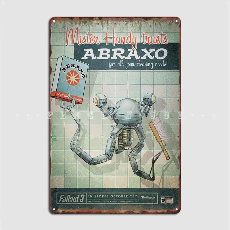 Abraxo-letrero de Metal para decoración de pared de fiesta, cartel de estaño personalizado para Pub
