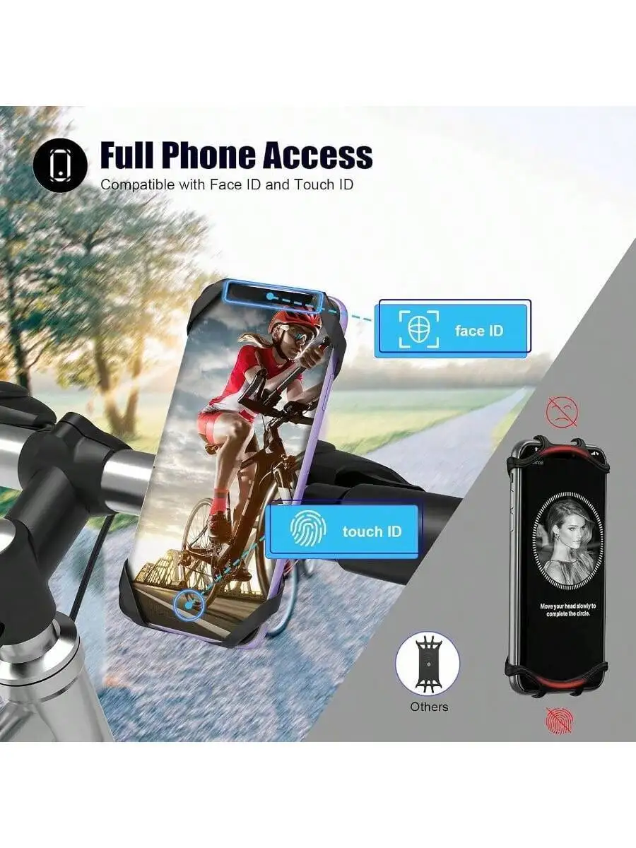 Detachable Bike Phone Holder, Universal Motorcycle Cell Phone Mount, 360 Rotatable Adjustable Bike Phone Mount Compatible 4 - view 4