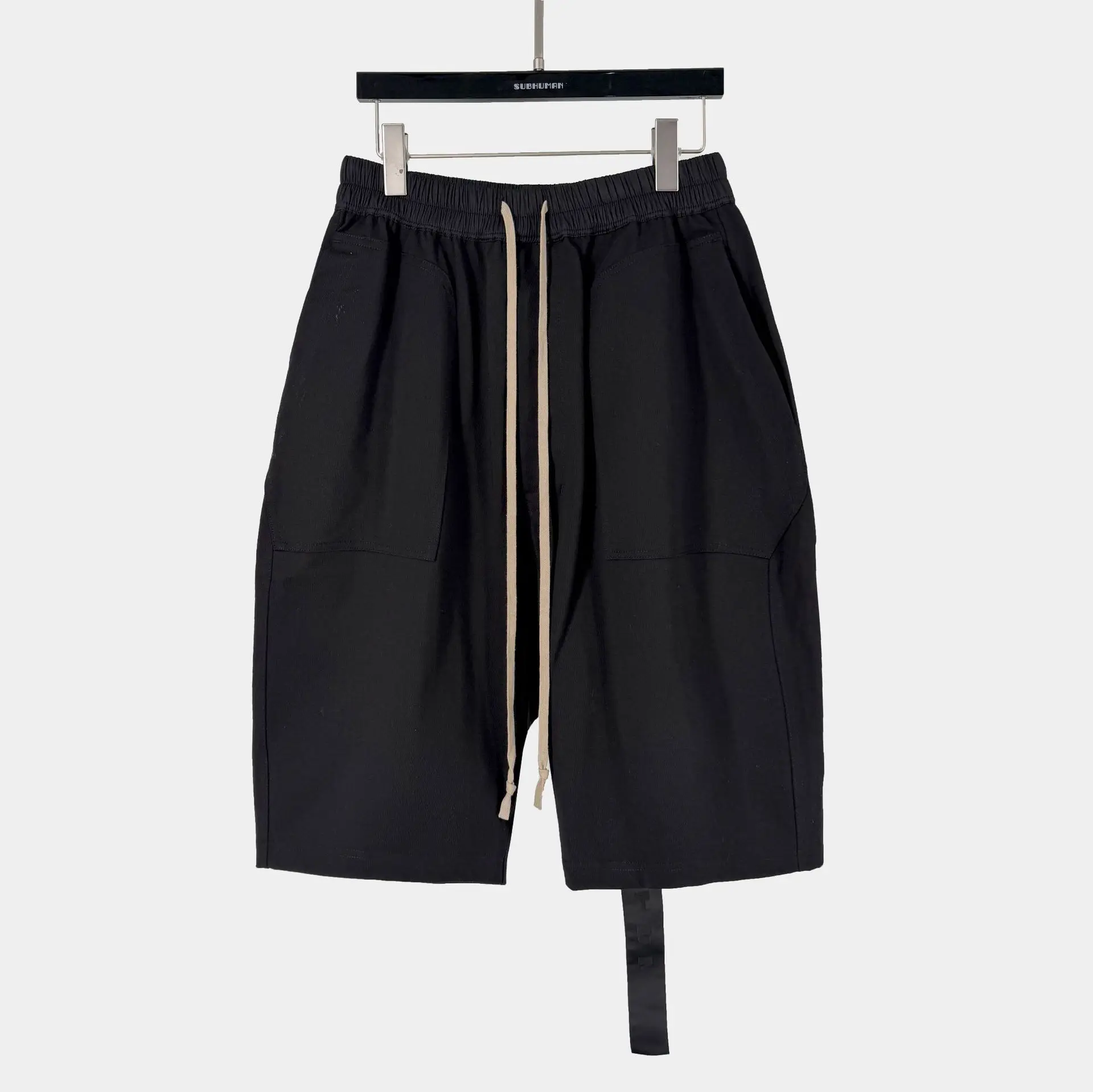 

Owen Seak Men's Short Casual Coating Gothic Loose Multi-Pockets Drawstring Elastic Waist Outdoor Summer High Street Black Short