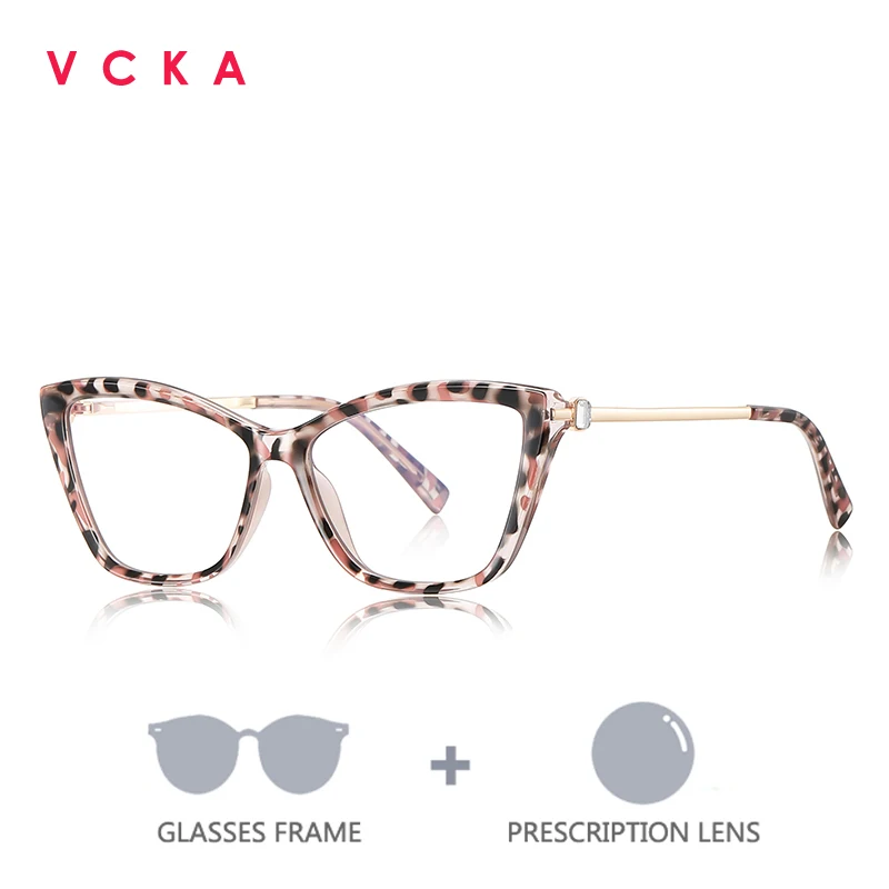 

VCKA Anti-blue Light Magilala Style Glasses Frames Customized Myopia Hyperopia Eyewear Discoloration Prescription Eyeglasses