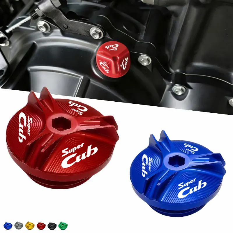 Para Honda Super CUB C70 90 110 C125, tapones de la tapa del aceite del motor, tapón de llenado de combustible, accesorios de protección