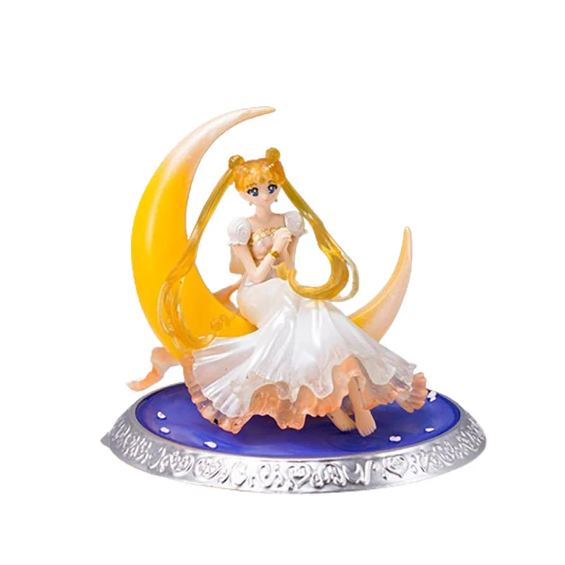 Sailor Moon Ornament Anime circostante figura estetica modello incandescente Night Light Room decorazione del Desktop giocattolo carino regalo per bambini