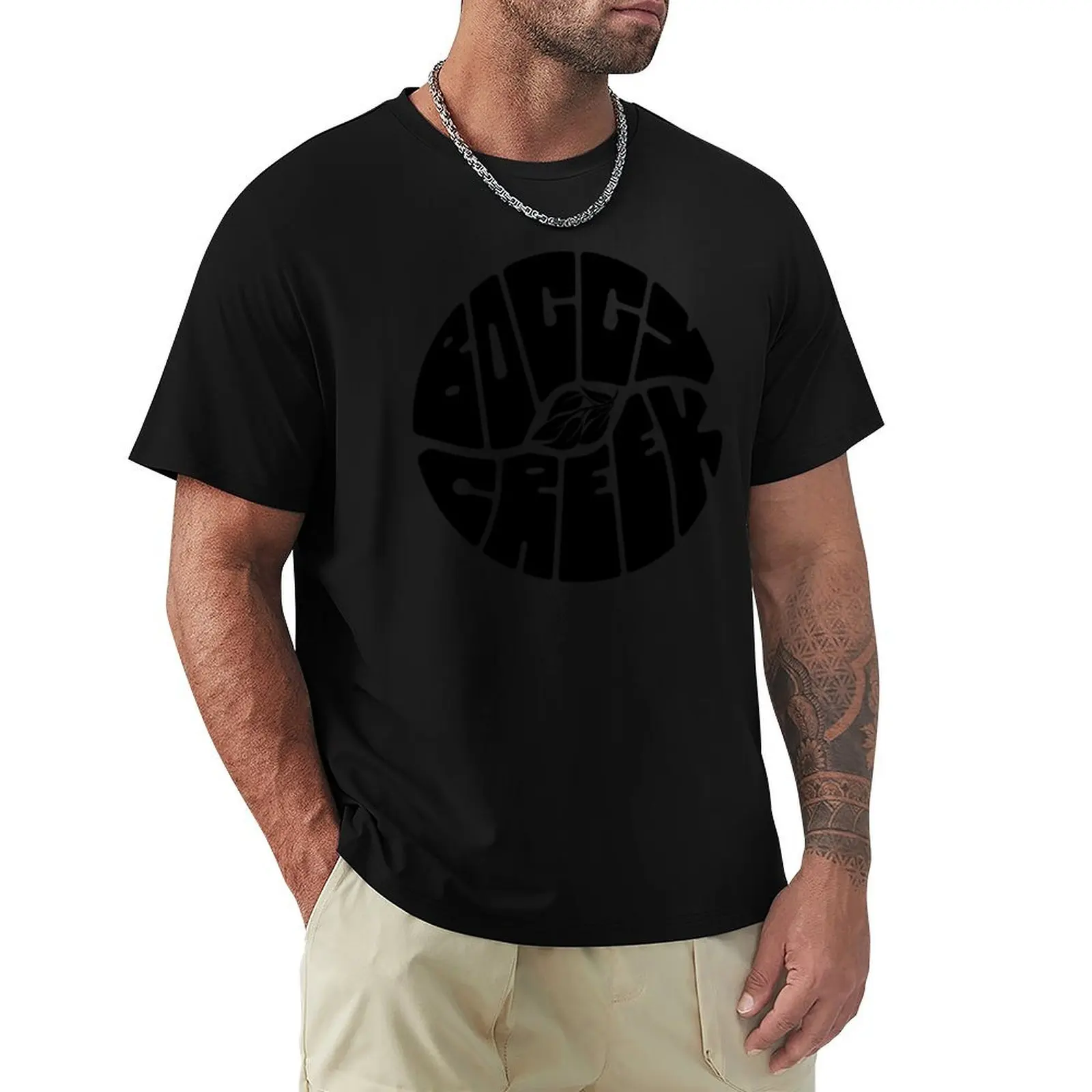 Boggy Creek Logo Round T-Shirt plus size clothes cotton graphic tees t shirts men