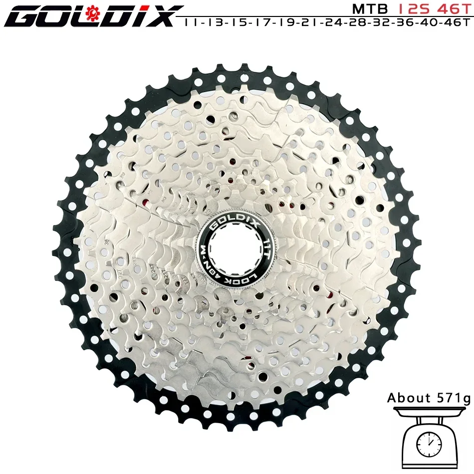 GOLDIX MTB Cassette K7 8/9/10/11/12 Speed 36/40/42/46/50/52T 8V 9V 10V 11V 12V Bicycle Freewheel Bicycle Sprocket for Shimano HG