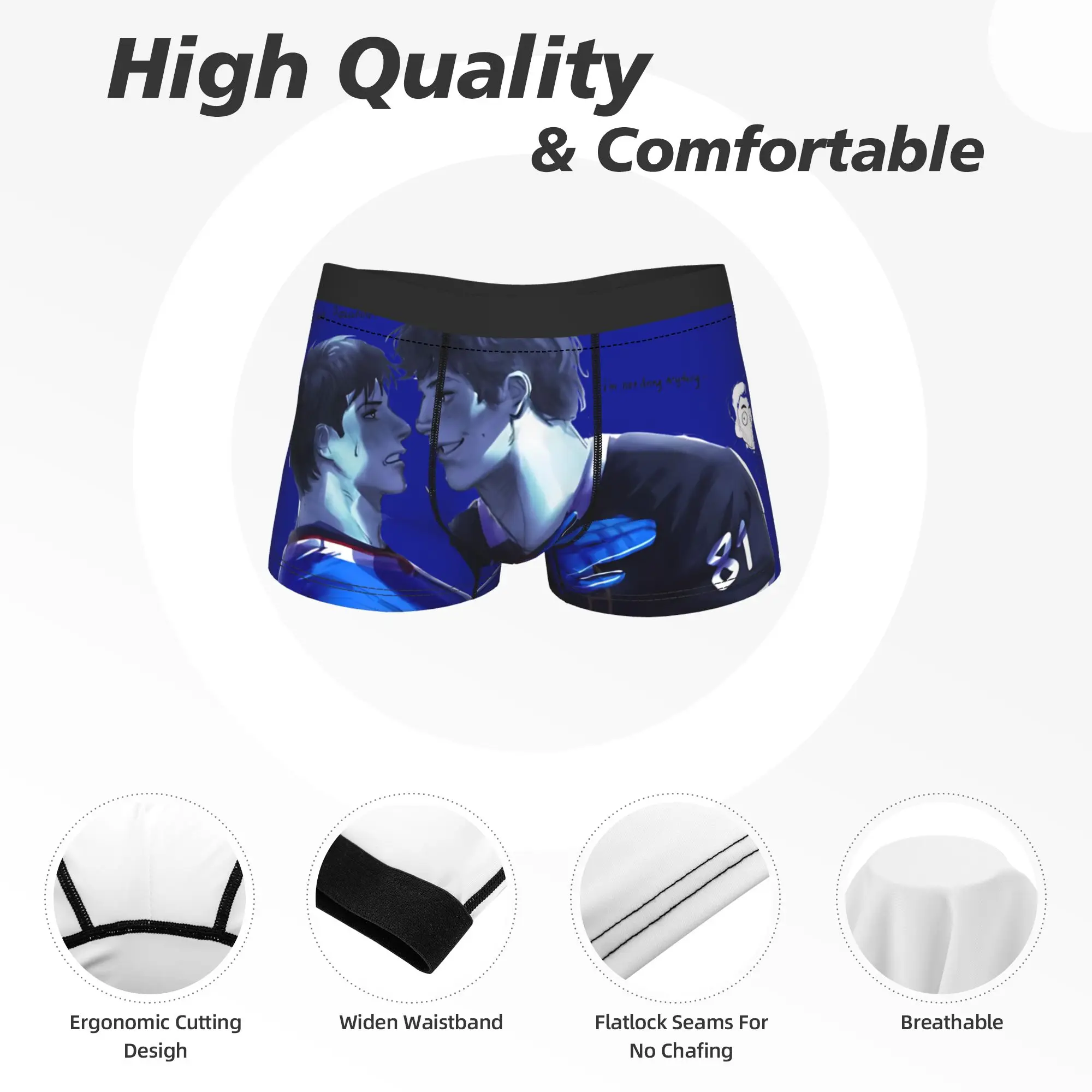 Man Heated Rivalry  Underwear Movie Hot Boxer Briefs Shorts Panties Homme Breathable Underpants Plus Size