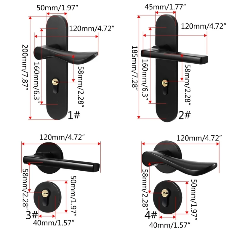 Interior Door Handles Solid Front Back Levers for