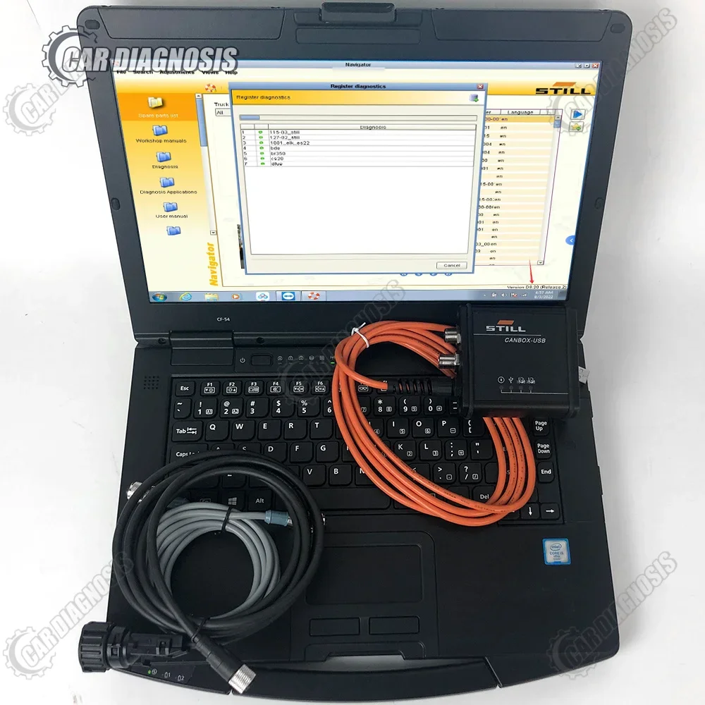 For Still forklift CANBOX USB interface FOR Still STEDS 8.21 software version CANBOX USB interface toughbook CF54 laptop full