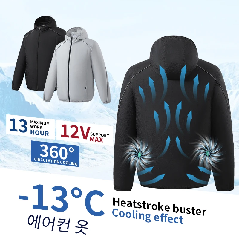 

Fan Air Conditioner Clothes Men and Women Long Sleeve Ultralight Air Conditioning Vest Clothes Jacket Windbreaker Fishing Worker