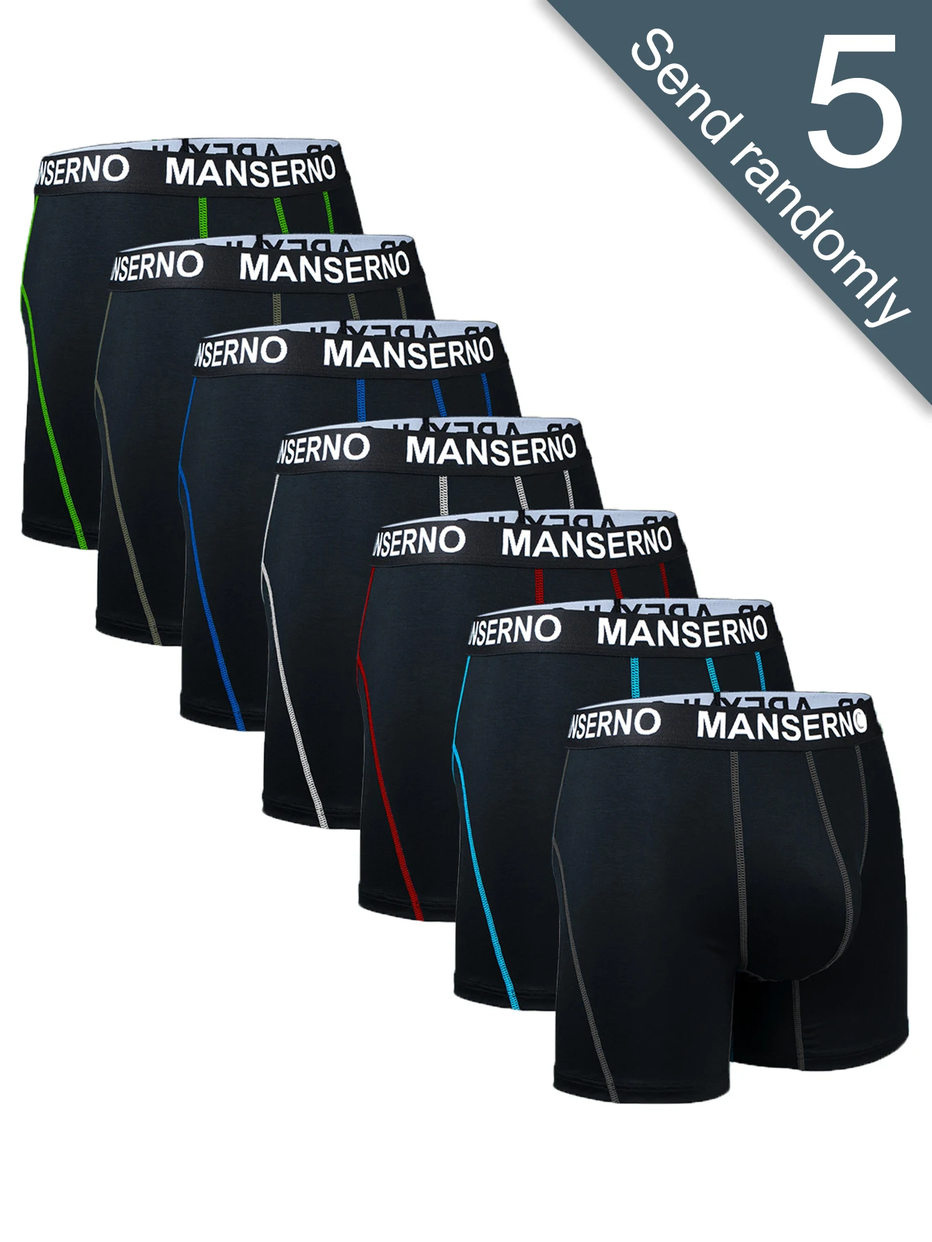 

[Men's Boxer Briefs] 5-Pack Men's Black Breathable Casual Boxer Briefs Premium Men's Wear Bamboo Fiber Fabric Outdoor Sports Soft and Close-Fitting Comfortable and Stretchy Running and Casual Men's Underwear