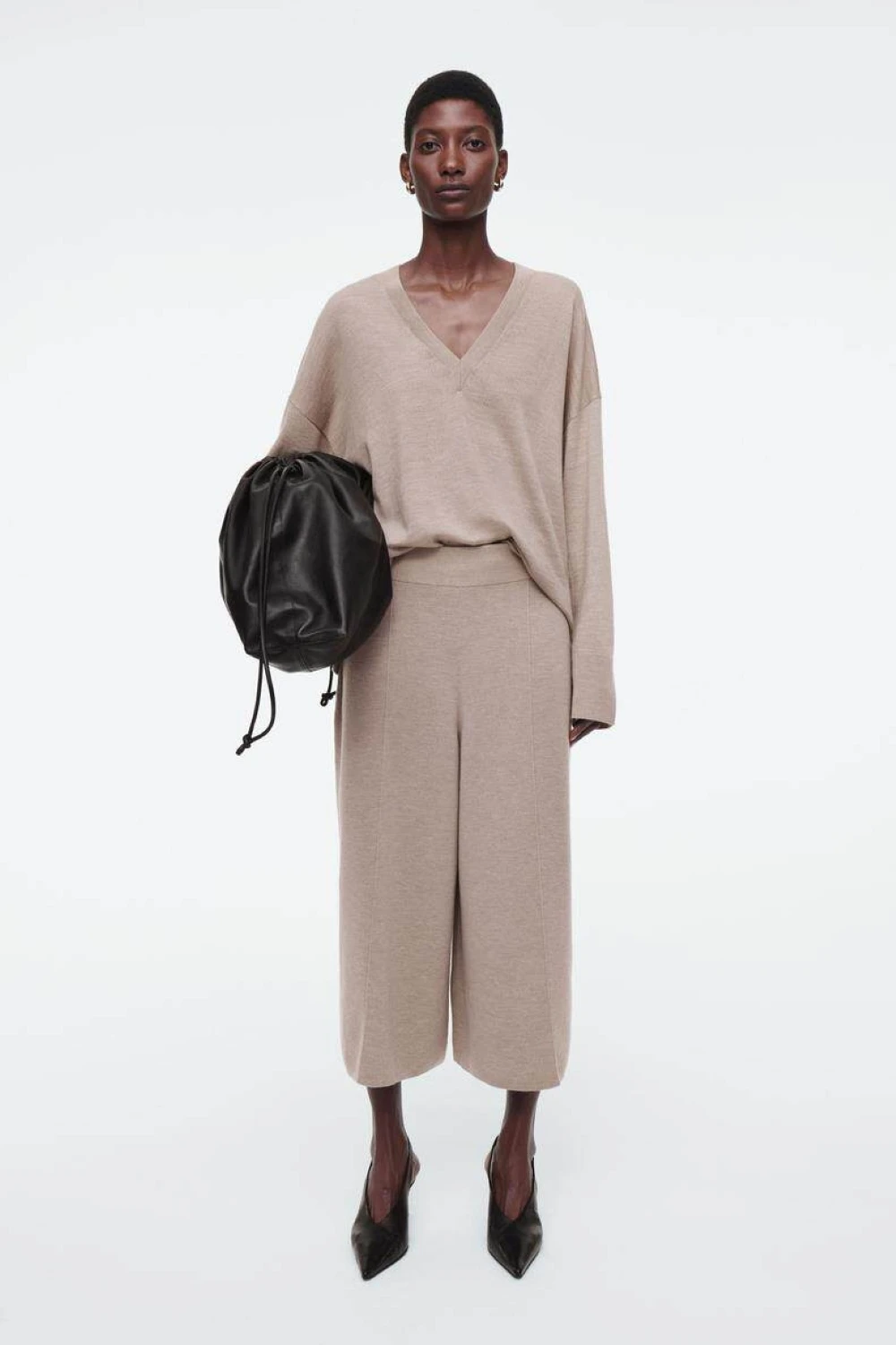 XIMIAN APPAREL 2026 YAZHIMEI Traf cos Autumn new style of Women's casual Standard fit wide-leg wool blend knitted capri pants