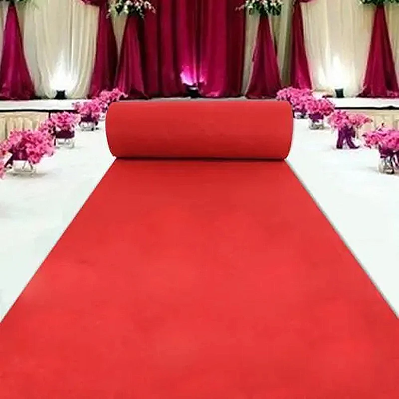 Thick Red Wedding Carpet Suitable for Various Specifications of Stage Exhibitions, Opening Ceremonies, Entrance Decorations