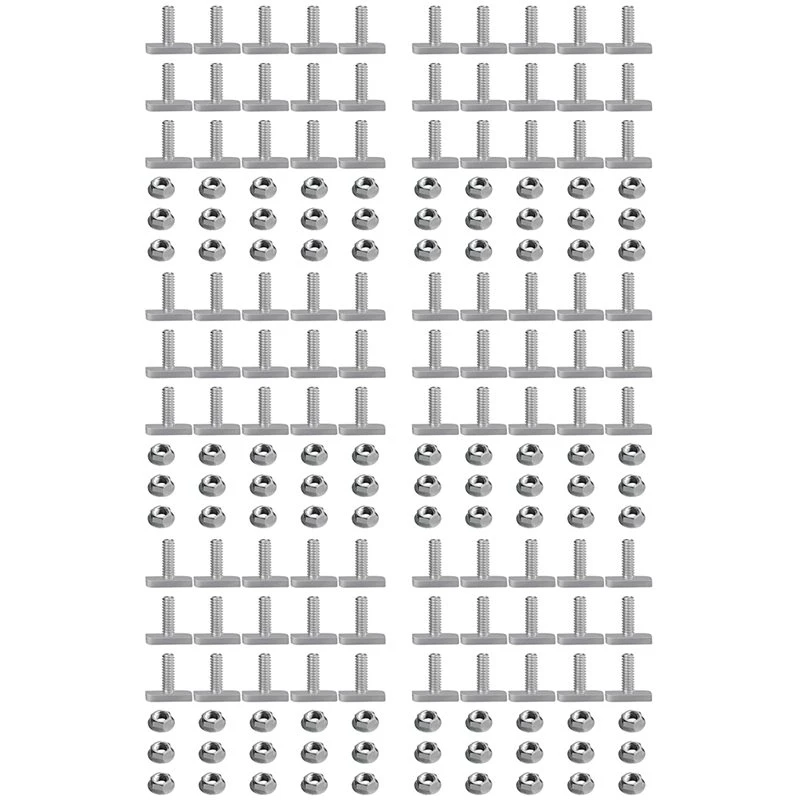 【A56X】90Pcs T Slot Bolt Replacement,M8 X 20 Screws, A2-70 Rail Track Screws Track Nuts With 90 Flange Nut