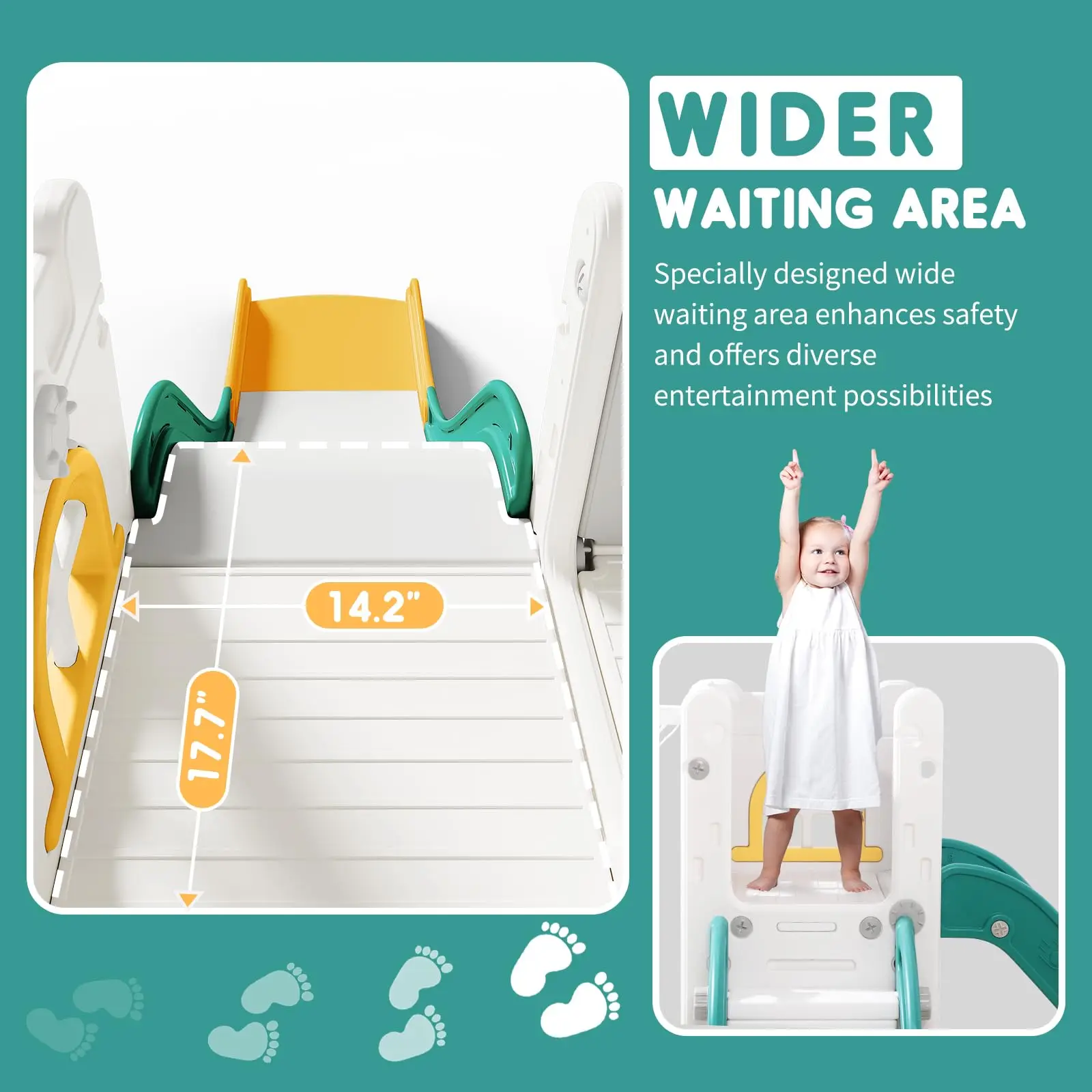 شرائح للأطفال الصغار 6 في 1، شريحة داخلية للأطفال، مجموعة لعب متسلق الأطفال، ألعاب منزلقة للأطفال مع طوق كرة السلة، ملعب خارجي للأطفال الصغار #4