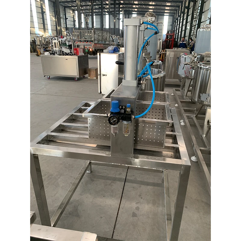 100L small-sized pasteurized milk sterilization machine, cheese making tank with temperature control, cheese cutting knife
