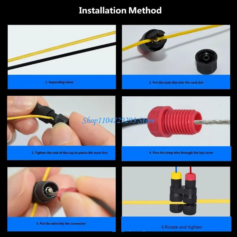 Threaded Insulation Piercing Joiners, 30 Pack Low-Power Cable Fittings for Landscape, Lawn and Walkway Light Wiring 