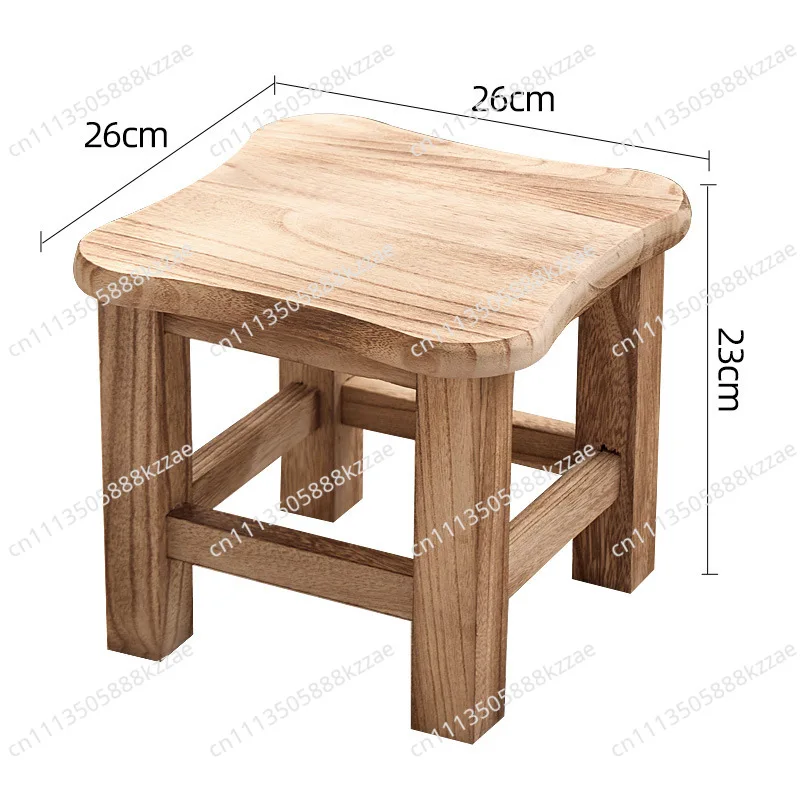 Solid Wood Stool Home Square Shoe Changing Stool Household Low  Living Room Bedroom Small Stool Simple Wooden Step