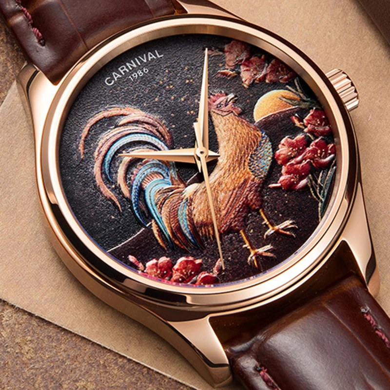 Carnival Brand Luxury MIYOTA Movement Mechanical Watch Men Fashion Automatic Watch Leather Waterproof Sapphire Wristwatch Male