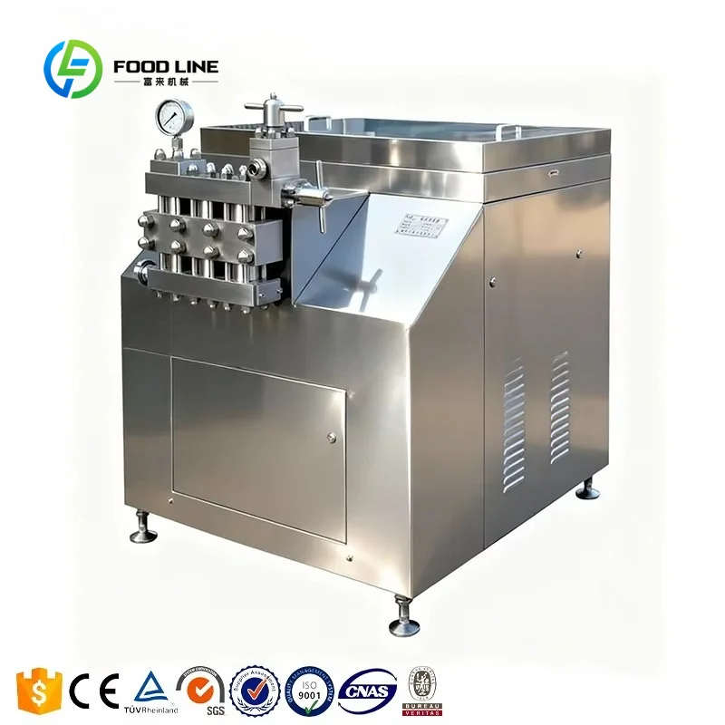 Customized 500L 1000L 2000L/H High Pressure Homogenizer for Milk Products