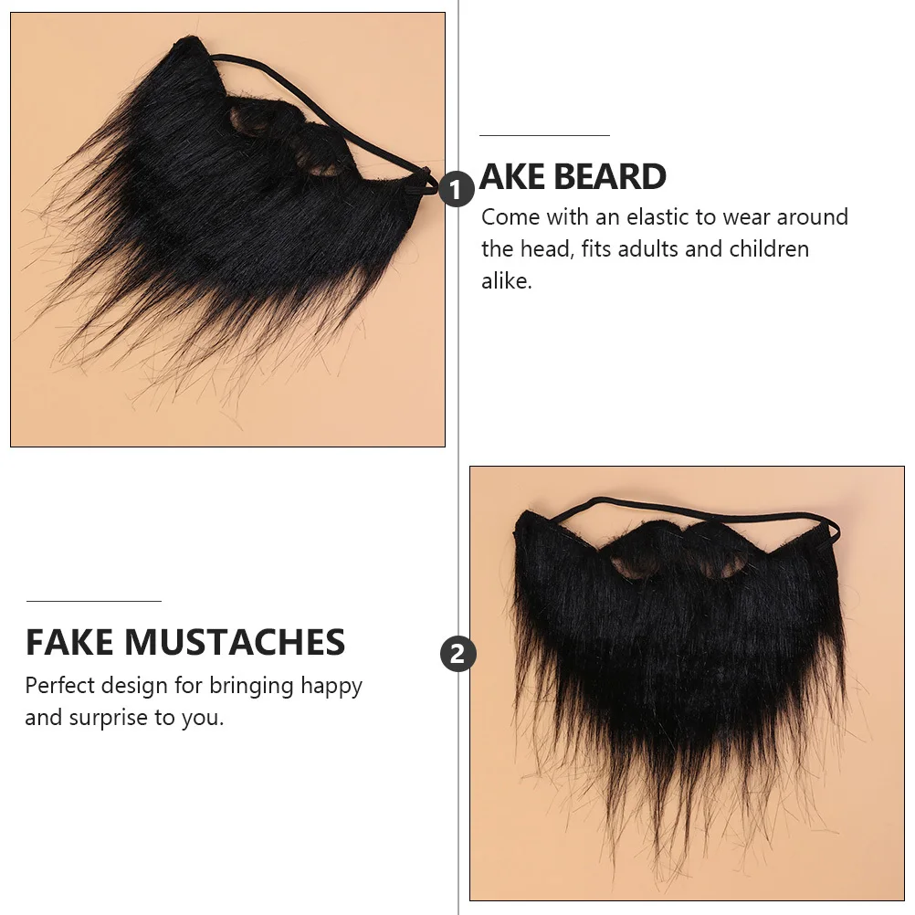 3개입 가짜 수염 검정 시뮬레이션 수염 할로윈 코스튬 파티 소품 드레스업 코스프레 액세서리 가면 장식