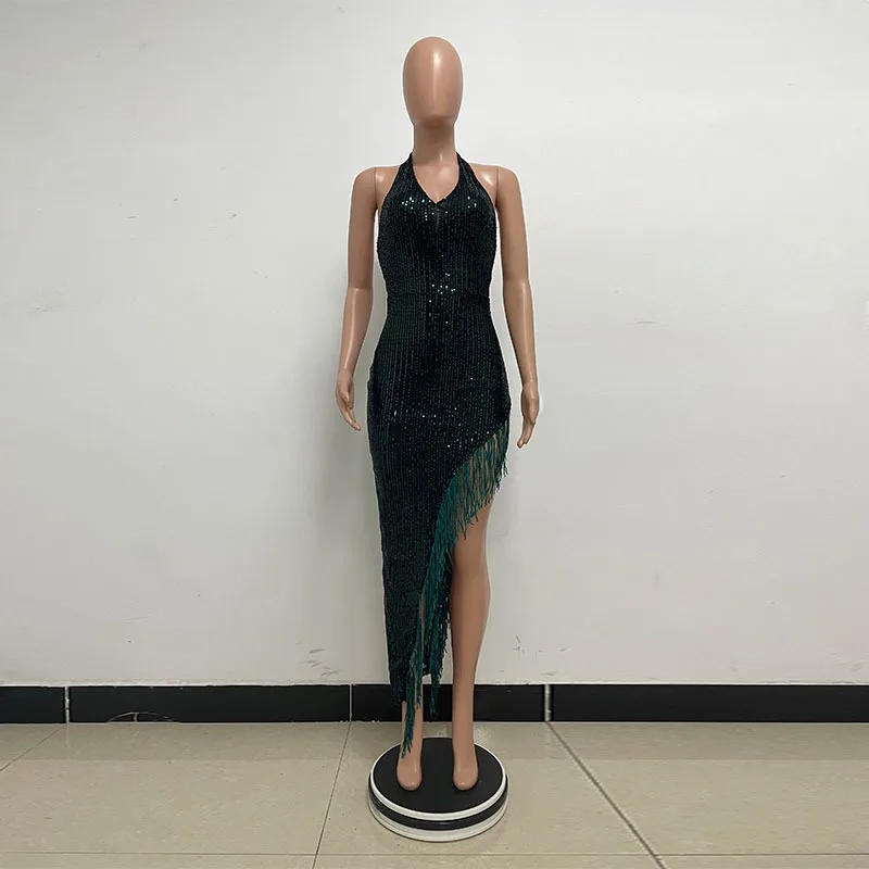 Long Dress Women Summer High Waist 2025 Casual One Shoulder Sleeveless Party Dresses Irregularity Night Club Wedding Vestidos