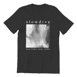 Men Slowdive Tour 90s  T Shirts  Pure Cotton Tops Vintage Short Sleeve Round Collar Tee Shirt Graphic T-Shirt