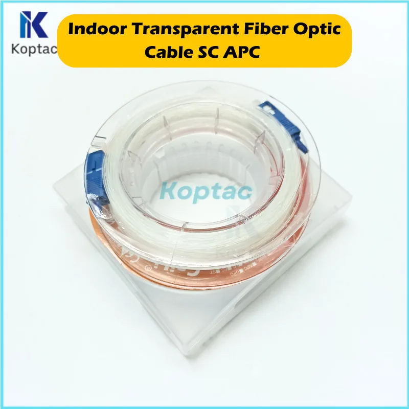 Indoor Transparent Fiber Optic Cable SC UPC G657A2 Invisible Singlemode Single Core SC UPC Fiber Jumper Household Extension line