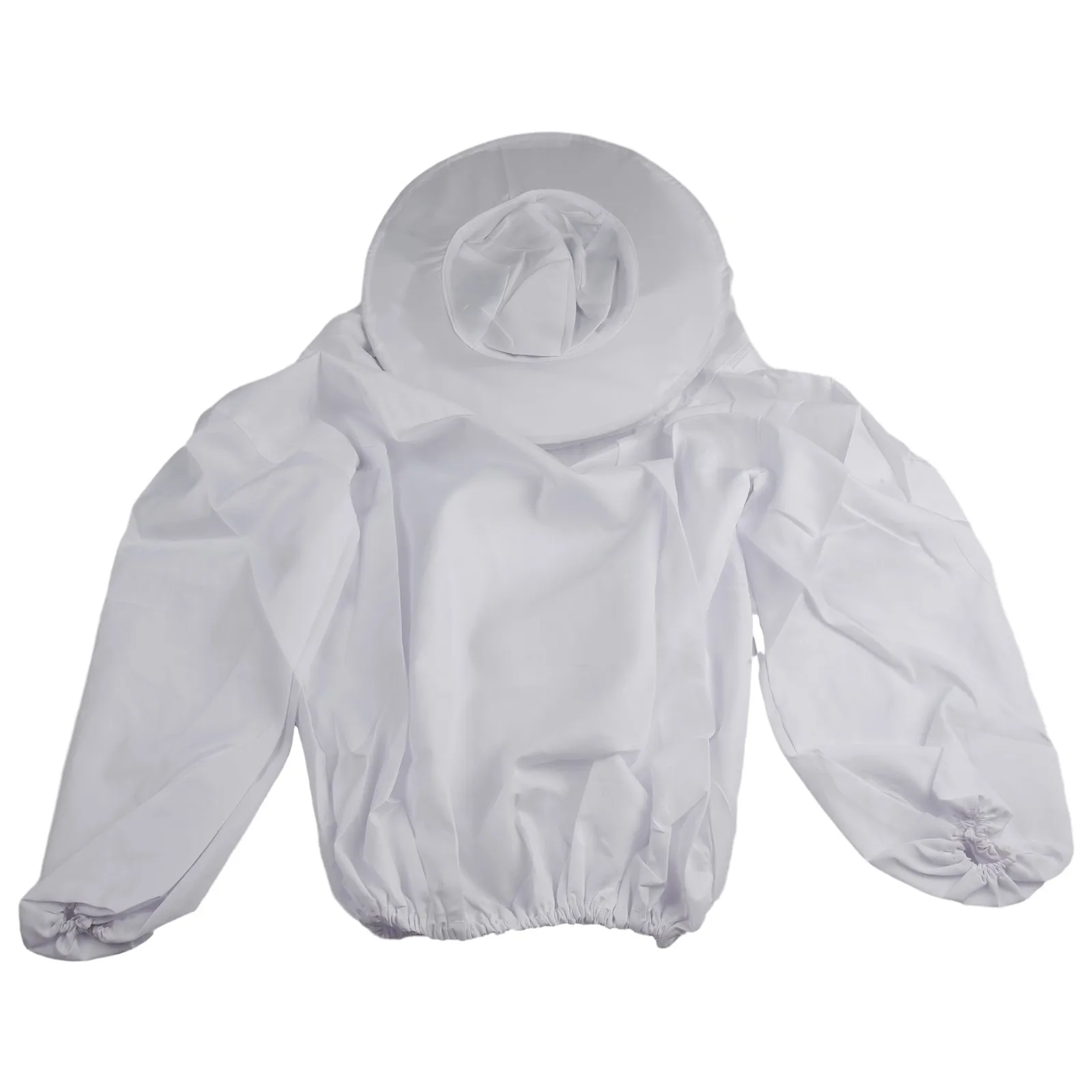 Beekeeping Jacket with Hood  Pull Over Hat V eil Smock Protect  Elastic Cuffs and Belts  Suitable for Most Adults